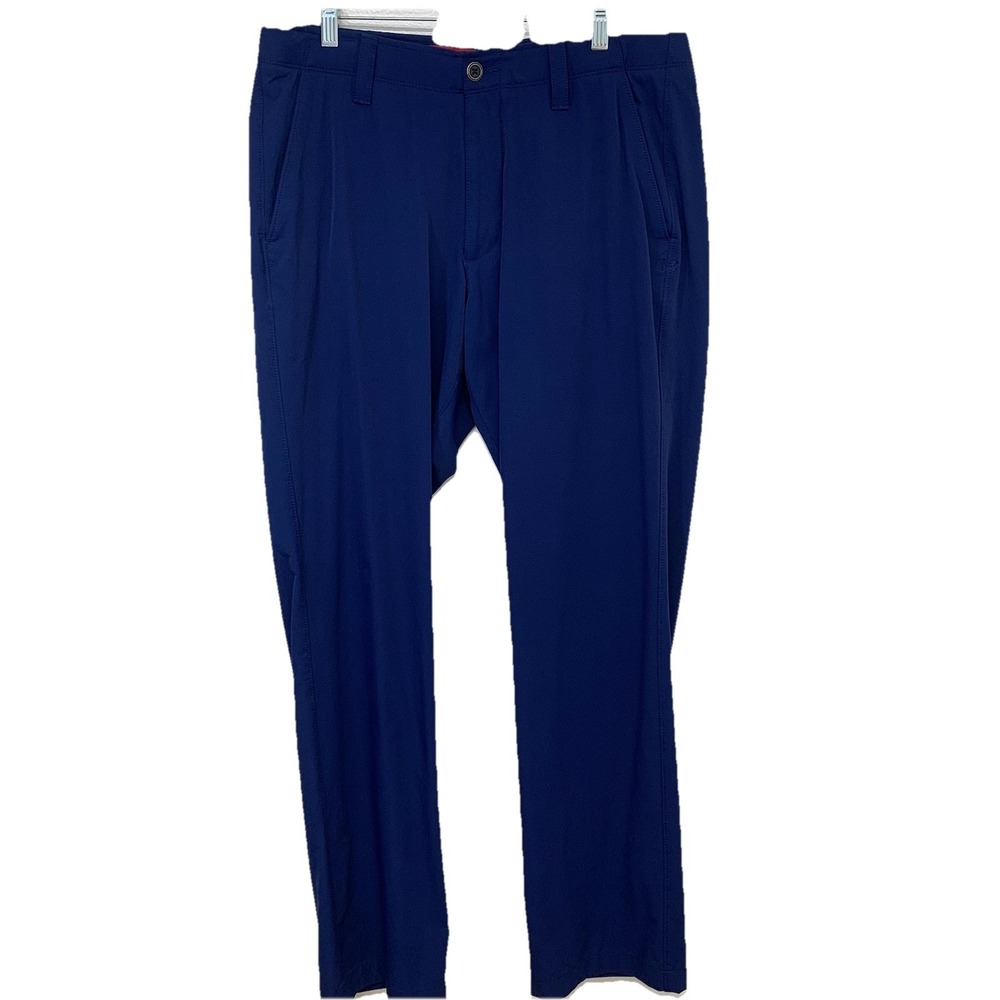 Under Armour Golf Pants Men 36 Blue Nylon Straight Stretch Pockets Active Work‎